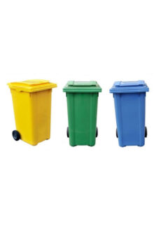 poubelle jaune vert bleu